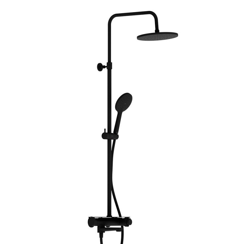 Изображение товара Душевая система Damixa Jupiter 977760300, термостатическая, цвет черный матовый