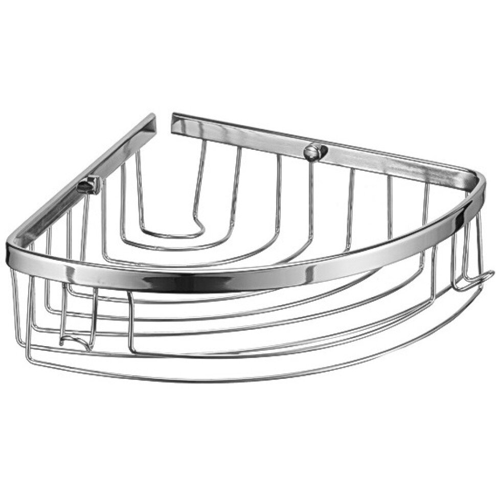 Изображение товара Полка-решетка Rain Bowl 22/G хром угловая с крючками Изображение товара Полка-решетка Rain Bowl 22/G хром угловая с крючками