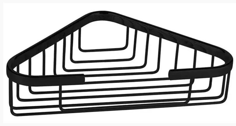 Изображение товара Полка-решетка Rain Bowl, угловая, 25 см, черный матовый, 0034-9BP