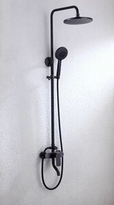 Изображение товара Душевая система Schein черный матовый 865514BP с тропической лейкой и однорычажным управлением