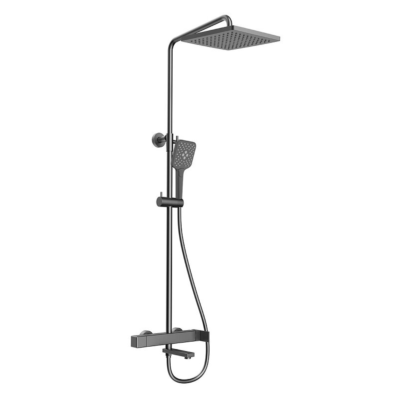 Изображение товара Душевая система Vincea Cube VSFS-1C1GM, воронёная сталь, Gunmetal, 360 мм