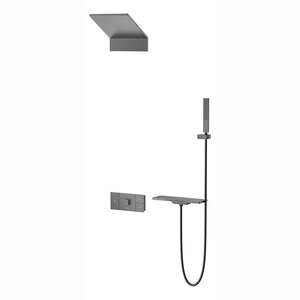 Изображение товара Душевая система Vincea Futura VSFW-2F11TGM, термостатическая, воронёная сталь, gunmetal