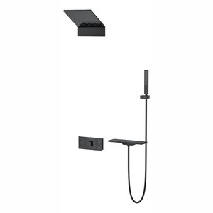 Изображение товара Душевая система Vincea Futura VSFW-2F11TMB, термостатическая, цвет черный матовый
