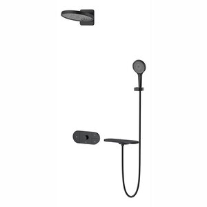Изображение товара Душевая система Vincea Futura VSFW-2F12TMB, термостатическая, на 3 потребителя, цвет черный