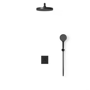 Изображение товара Душевая система Vincea Inspire VSFW-3I21T2MB, термостатическая, 2 потребителя, цвет черный матовый