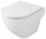 Подвесной безободковый унитаз OWL Wave TOWLT190801 Cirkel-H, сиденье DP с микролифтом, система смыва Торнадо, белый - фото 1