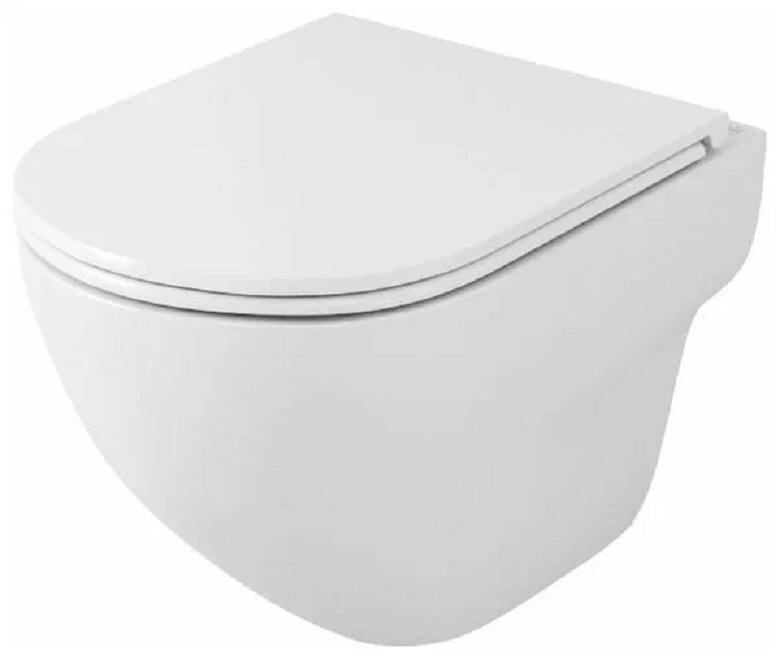 Изображение товара Подвесной безободковый унитаз OWL Wave TOWLT190801 Cirkel-H, сиденье DP с микролифтом, система смыва Торнадо, белый