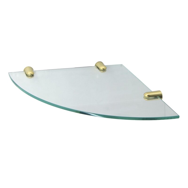 Изображение товара Стеклянная угловая полка WasserKRAFT K-533BRUSHED GOLD из закаленного стекла