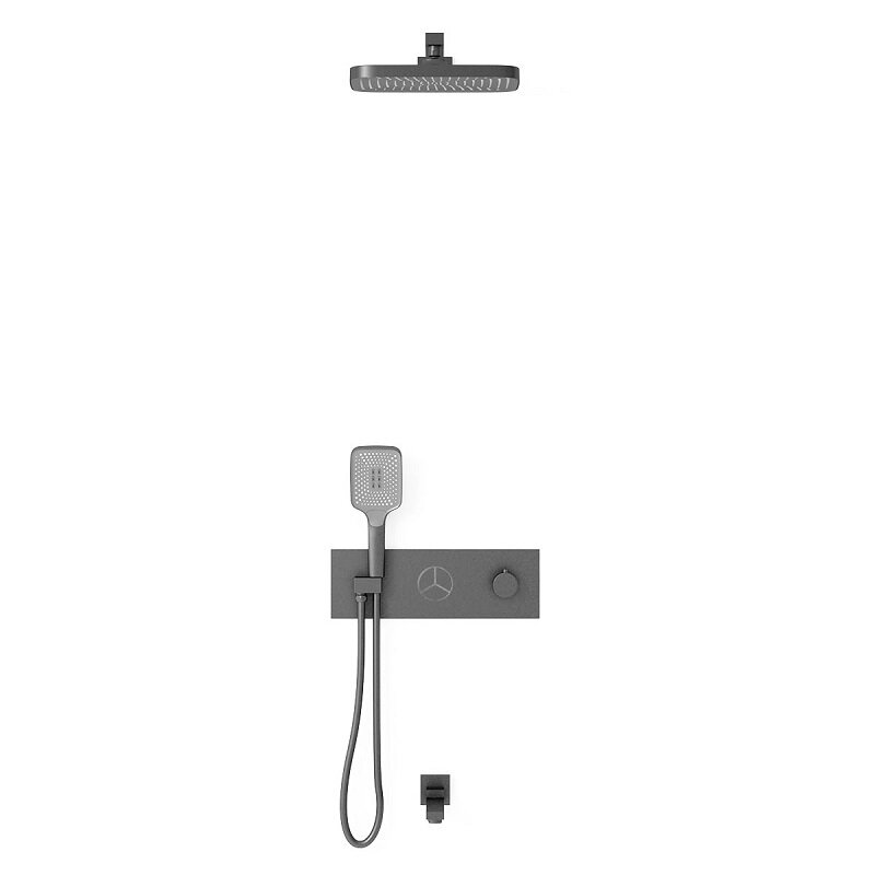 Изображение товара Душевая система Vincea термостатическая gunmetal с 3 потребителями