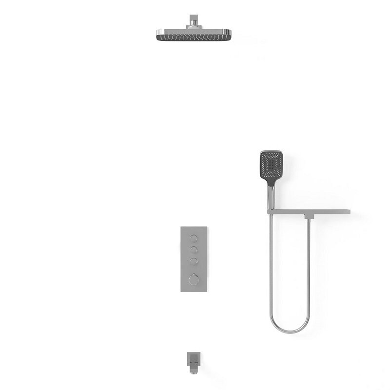 Изображение товара Душевая система Vincea, термостатическая, 3 потребителя, с изливом, цвет хром, VSFW-431T1RCH