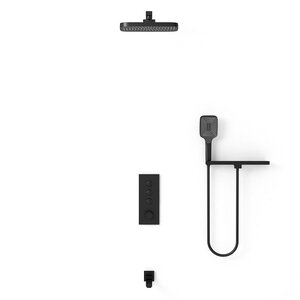 Изображение товара Душевая система Vincea, термостатическая, 3 потребителя, с изливом, цвет черный  матовый, VSFW-431T1RMB