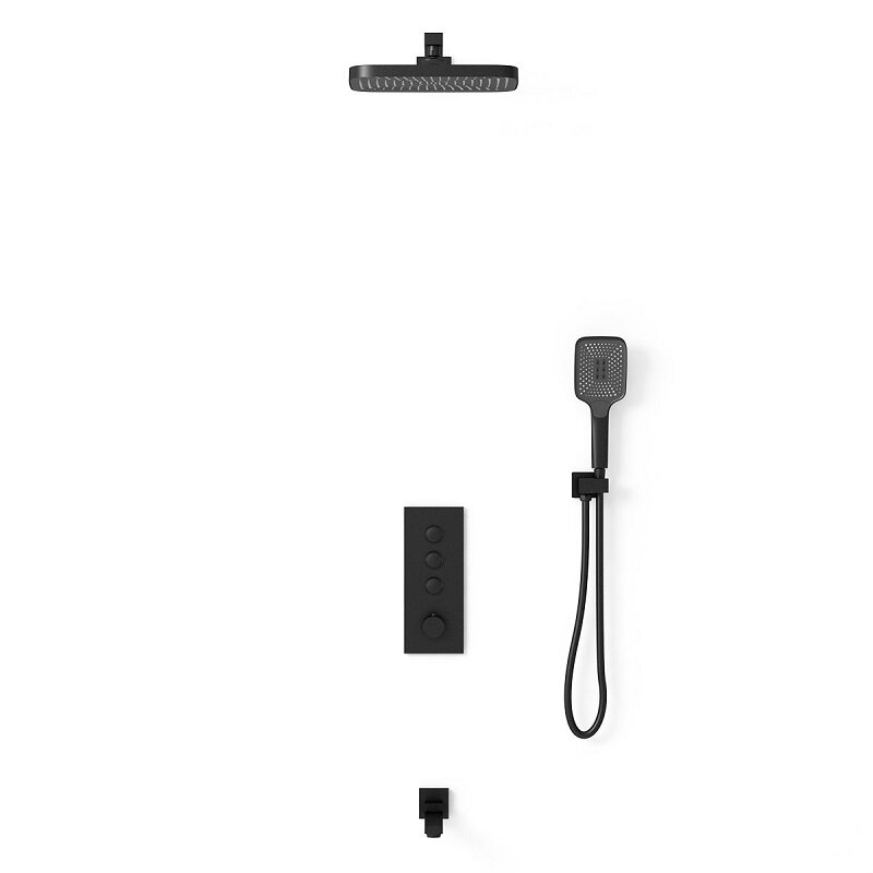 Изображение товара Встраиваемая термостатическая душевая система Vincea с черным матовым покрытием