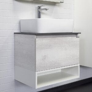 Изображение товара Тумба с раковиной Comfortу Прага 60 см подвесная белая с керамогранитом