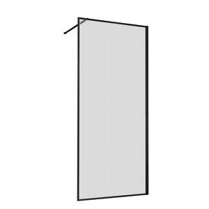 Изображение товара Душевая стенка Vincea Walk In 80 см, стекло рифленое, профиль черный матовый, VSW-1HP800FLB