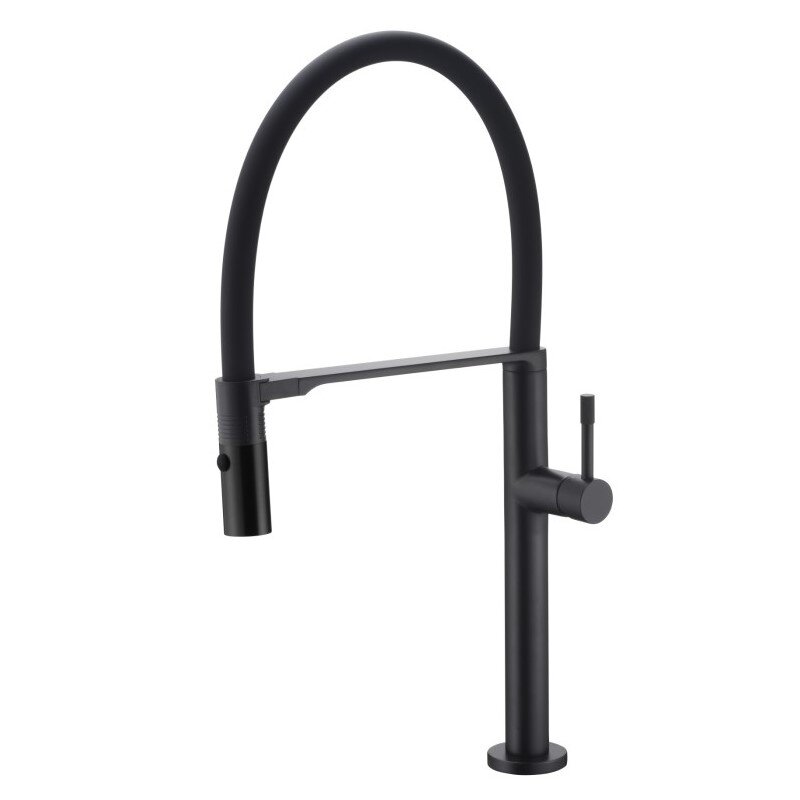 Изображение товара Смеситель Boheme Uno для кухонной мойки, высокий, черный, 114-B