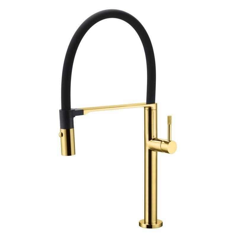 Изображение товара Смеситель для кухонной мойки Boheme Uno Высокий с поворотным изливом золото