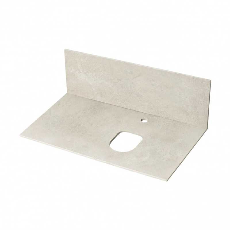 Изображение товара Столешница Акватон Мишель 80 для ванной с панелью бежевый керамогранит