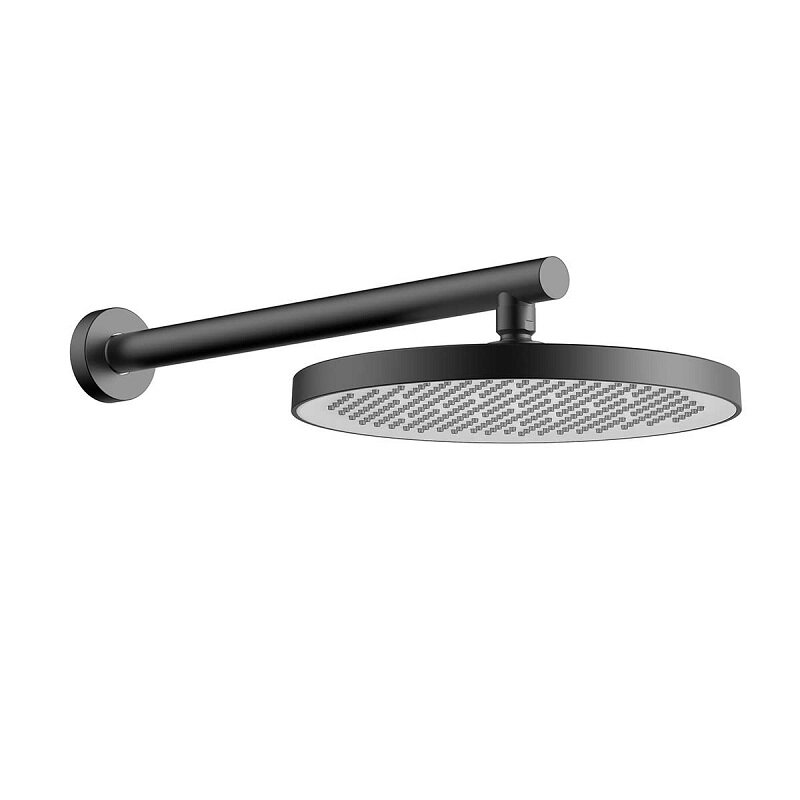 Изображение товара Верхний душ Vincea с держателем, круглый, 26 см, воронёная сталь, gunmetal, Италия