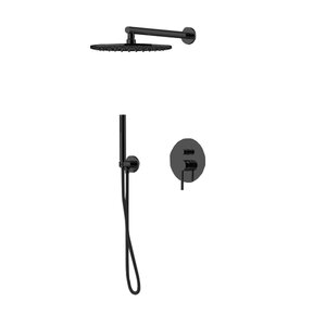 Изображение товара Душевая система Gattoni Circle One 9090/PDNO 25 см Nero Opaco комплект со встроенным смесителем