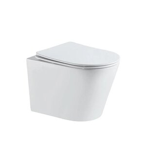 Изображение товара Подвесной безободковый унитаз Vincea Piatti VT1-11T, сиденье ультратонкое soft-close, цвет белый