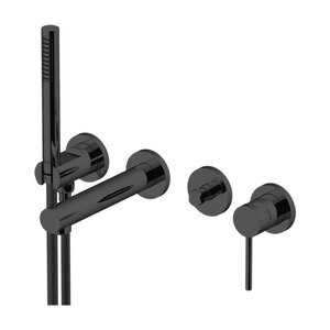 Изображение товара Смеситель для ванны и душа Gattoni Circle One 9005/90NO черный матовый с душевым гарнитуром