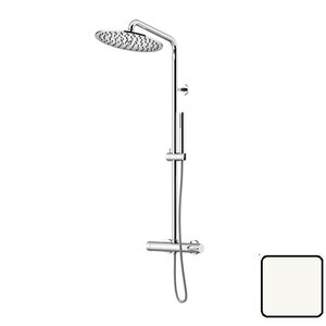 Изображение товара Душевая система Gattoni Circle Two 9195/PDBO, верхний душ 25 см, цвет Bianco Opaco