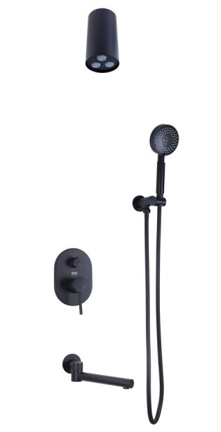 Изображение товара Душевая система Bronze De Luxe Scandi 14582-501B, с изливом, черный