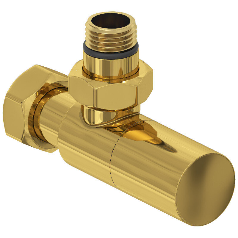 Изображение товара Угловой вентиль Сунержа G1/2 НР x G3/4 НГ нержавеющая сталь золото
