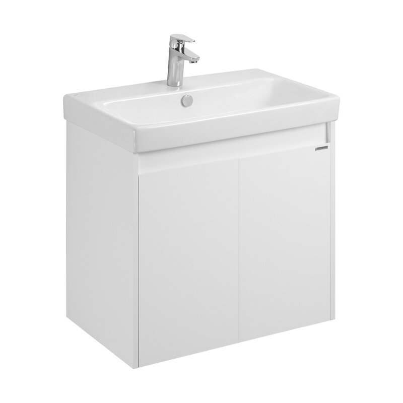 Изображение товара Тумба с раковиной Акватон Сканди Doors 70 см подвесная белый глянец/матовый