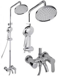 Изображение товара Душевая система Timo Polo SX-1100, однорычажная с изливом, 3-режимная, телескопическая