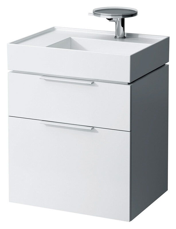 Изображение товара Тумба под раковину Laufen Kartell 4075520336311 белая подвесная с двумя ящиками