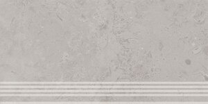 Изображение товара Ступень, керамогранит Kerama Marazzi Про Лаймстоун DD205200RGR, 30 х 60 см, обрезной, серый натуральный