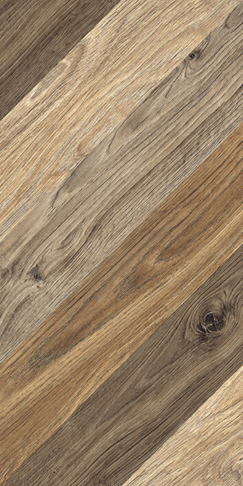 Изображение товара Керамогранит Керамин Ноттингем 4Д 30х60 см шеврон коричневый для пола и стен