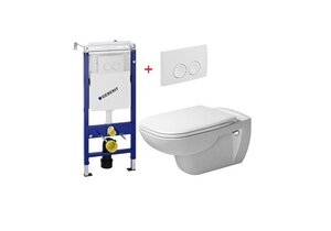 Изображение товара Инсталляция Geberit с унитазом Duravit D-code 25350900002, сиденье микролифт, комплект Santehnica.ru