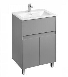 Изображение товара Тумба с раковиной Акватон Форест 60 см подвесная/напольная, туманный серый, 1A2782K0FR4D0
