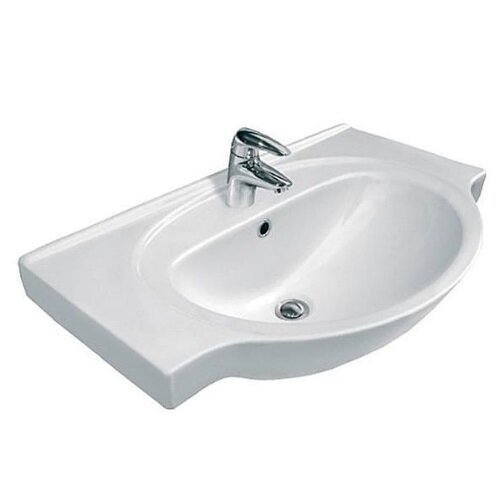 Изображение товара Раковина Cersanit Erica 70 фаянс угловая с переливом белая для ванной и кухни