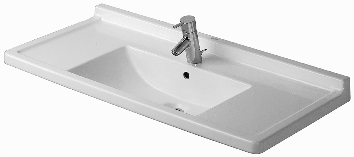Изображение товара Раковина Duravit Starck 3 030410 Дизайнерская прямоугольная раковина, фарфор