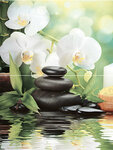 Декор Муза-Керамика Spa Панно P2D234, 30 х 40 см, 2 плитки, зеленый, черный  - фото 1
