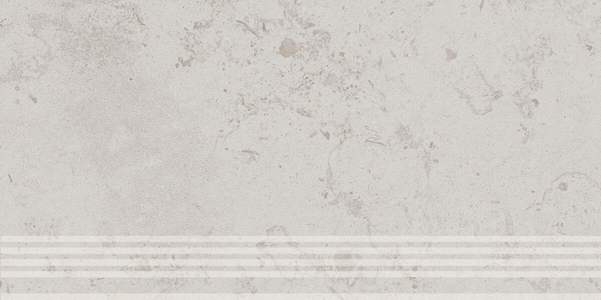 Изображение товара Ступень, керамогранит Kerama Marazzi Про Лаймстоун DD205320RGR, 30 х 60 см, обрезной, серый