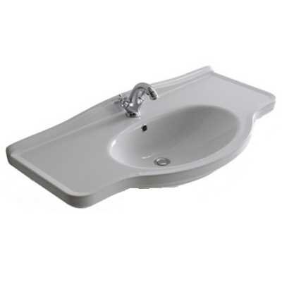 Изображение товара Раковина Galassia Ethos 110 см, белая, прямоугольная, с переливом, 8435