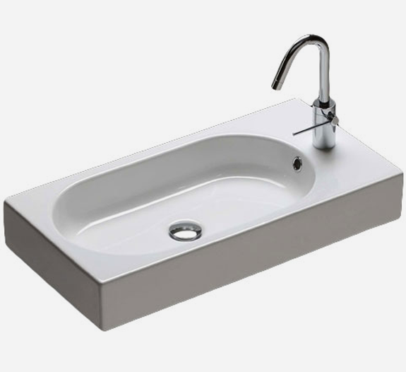 Изображение товара Раковина Hatria Area Y0W9 01 70х35 см левая дизайнерская из фаянса