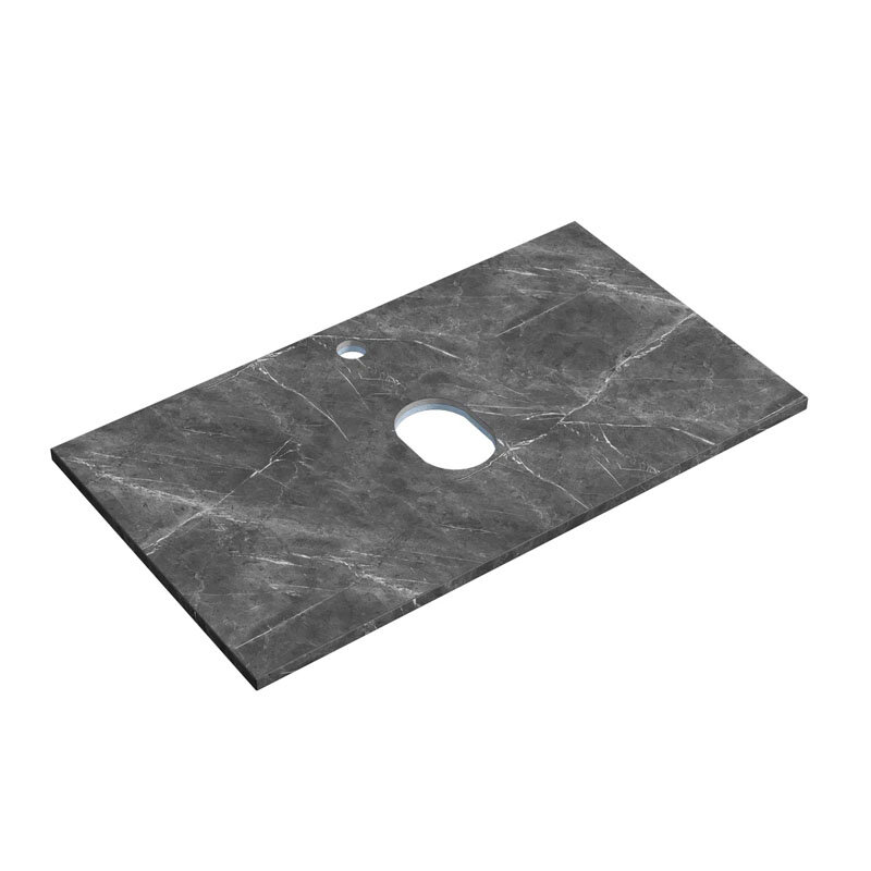 Изображение товара Столешница Sancos 80x46 см из керамогранита с отверстием под смеситель Black Sky