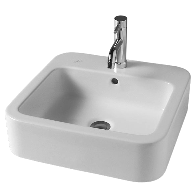 Изображение товара Раковина Hatria Happy Hour Y0M701 48х48 см накладная с переливом и отверстием под смеситель