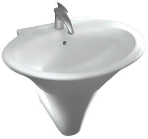 Изображение товара Раковина Hatria Sculture YR3701 77x58,5 см угловая белая из фаянса Италия