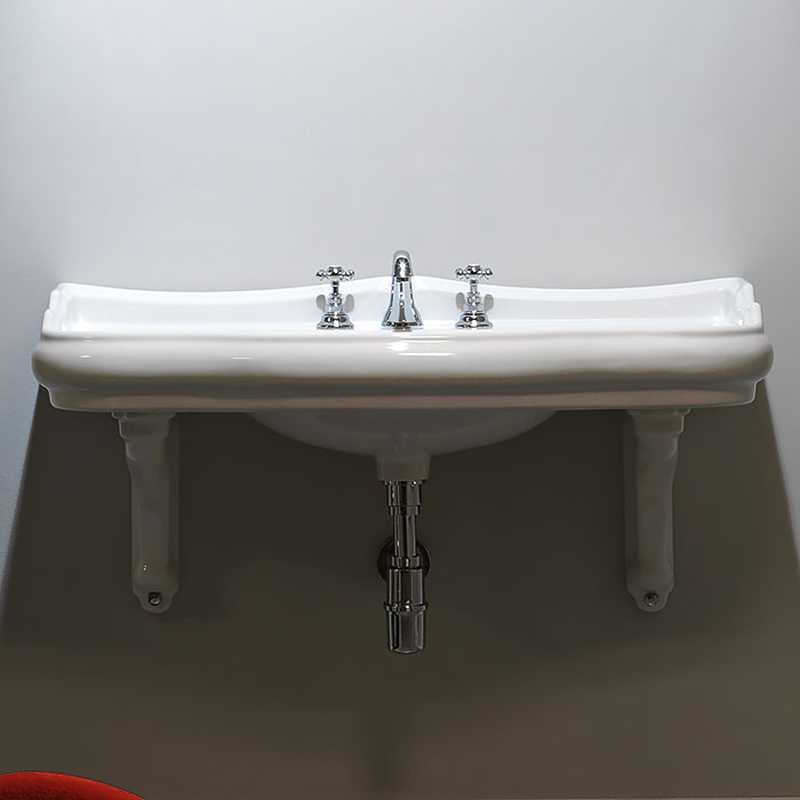 Изображение товара Раковина Kerasan Retro 105001 100 см, белая, с одним отверстием под смеситель