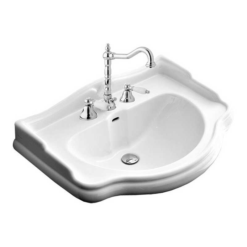 Изображение товара Раковина Kerasan Retro 55 см белая с тремя отверстиями под смеситель