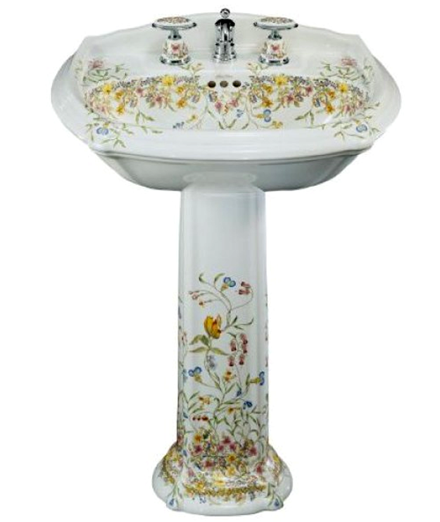 Изображение товара Раковина Kohler Artist Edition English Trellis с пьедесталом, белая, дизайнерская форма Изображение товара Раковина Kohler Artist Edition English Trellis с пьедесталом, белая, дизайнерская форма