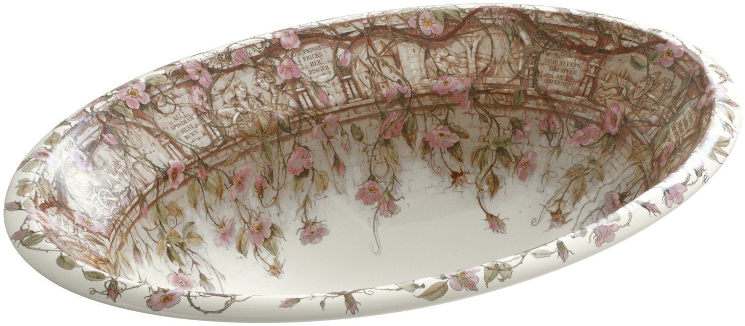 Изображение товара Раковина Kohler Tale of Briar Rose K-14274-BR-96 овальная для угловой установки Изображение товара Раковина Kohler Tale of Briar Rose K-14274-BR-96 овальная для угловой установки