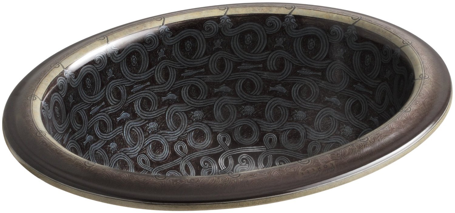 Изображение товара Раковина Kohler Vintage Serpentine Bronze - бронзовая овальная модель для ванной Изображение товара Раковина Kohler Vintage Serpentine Bronze - бронзовая овальная модель для ванной