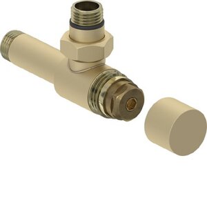 Изображение товара Угловой вентиль для полотенцесушителя G 1/2 нержавеющая сталь матовая шампань